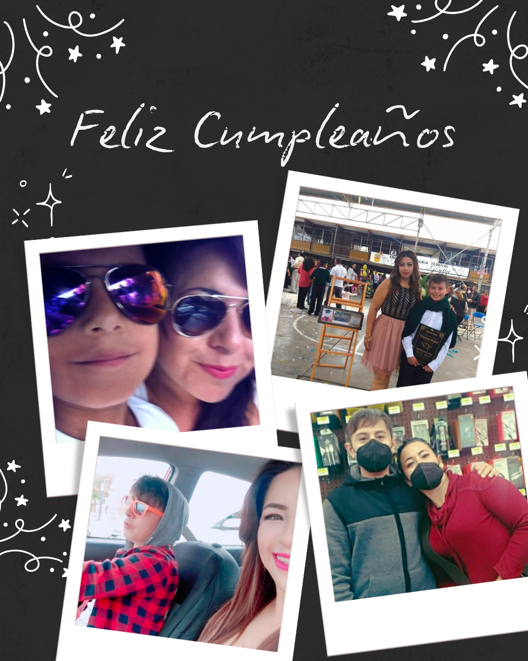 Collage de fotos familiares para cumpleaños de mamá